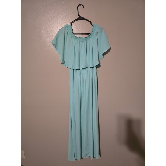 Show Me Your MuMu Hacienda Maxi Dress Green Blue Womens Size Large - Picture 3 of 4
